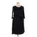 Pastel by Vivienne Casual Dress Crew Neck Long sleeves: Black Print Dresses - Women's Size 2X