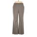 Talbots Dress Pants - High Rise Flared Leg Trouser: Gray Bottoms - Women's Size 14