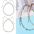 ZMZY Boho Chokers Clavicle Collar Necklace Multicolor Beads Rope Chain Short Necklaces Charms for