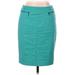 Calvin Klein Casual Pencil Skirt Knee Length: Teal Print Bottoms - Women's Size 6