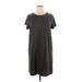 Gap Casual Dress - Mini Crew Neck Short sleeves: Gray Print Dresses - Women's Size X-Large Tall