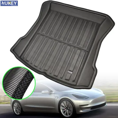 Car Boot Liner Cargo Tray For Tesla Model 3 BlueStar 2017 2018 2019 - 2021 Rear Trunk Mat Luggage FLoor Carpet Tray Waterproof