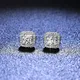 Luxury Platinum Pt950 Moissanite Diamond Earrings for Women Deluxe Square Wrap D Color Wedding