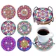 DIY Coaster Crafts For Adults Rhinestone Painting Cup Coaster Kit Adult DIY Flower Shape Rhinestone