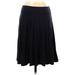 Ann Taylor LOFT Casual Midi Skirt Midi: Black Solid Bottoms - Women's Size Small