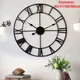 European Style Living Room Wall Clock Roman 3D Large Retro Wrought Iron Wall Clock Numerals Clock