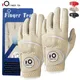 2 Pcs Soft Pu Leather Mens Golf Gloves with Ball Marker Cabretta All Weather Grip Navy Khaki Red