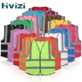 Size M-4XL Safety Vest Reflective with Pockets Hi Vis Vest Outdoor Construction Protective Workwear