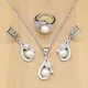 Freshwater Pearl With CZ Jewelry Sets 925 Sterling Silver Jewelry wedding Decoration For Women