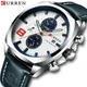 CURREN Top Luxury 6-pin Quartz Watch for Men Automatic Date Watches Men's Chronograph Designer Wrist