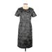 Burberry Casual Dress - Sheath Crew Neck Short sleeves: Gray Dresses - Women's Size 8