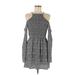 Trixxi Casual Dress - A-Line Halter Long sleeves: Gray Dresses - Women's Size Medium