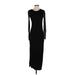 RACHEL Rachel Roy Cocktail Dress - Sheath Crew Neck Long sleeves: Black Print Dresses - Women's Size Small