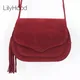 Women Genuine Leather Suede Small Size Saddle Bag Leisure Retro Bohemian Hippie Ibiza Fringed