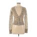 Banana Republic Mad Men Cardigan Sweater: Tan Leopard Print Sweaters & Sweatshirts - Women's Size Medium