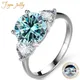 JoyceJelly Luxury Wedding Sterling 925 Silver Ring 3 Carat D-COLOR Moissanite Diamond Jewelry For