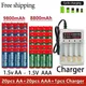 Wiederauf ladbarer Akku 1 5 V aa 9800mAh 1 5 V aaa 8800mAh alkalisch mit Ladegerät für Computer uhr