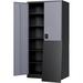 Rubbermaid Metal Garage Storage Cabinet w/ Lock, 71" Locking Tool Cabinet w/ 2 Doors & 5 Shelves, Tall Steel Cabinet For Garage | Wayfair B771