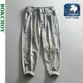 2024 primavera nuovi Jeans Cargo lavati Vintage per uomo abbigliamento morbido cotone Casual