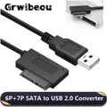 Cavo convertitore adattatore da USB a Mini Sata II 7 + 6 13pin per Laptop CD/DVD ROM Slimline Drive