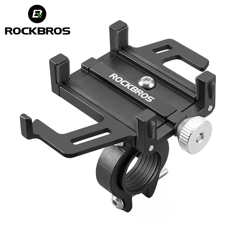 Supporto per telefono da bici ROCKBROS supporto per bici in lega di alluminio regolabile supporto per telefono da bicicletta con rotazione a 360 accessori per bici da moto