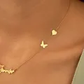 Collier en argent avec pendentif papillon pour femmes et hommes nom personnalisé en acier