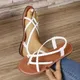 Sandales d'été pour femmes chaussures plates tissées mode légère confortables décontractées