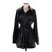 ASOS Faux Leather Jacket: Mid-Length Black Print Jackets & Outerwear - Women's Size 6