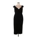 City Chic Casual Dress - Midi V Neck Sleeveless: Black Print Dresses - Women's Size 18 Plus