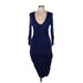 Tart Casual Dress - Party Scoop Neck 3/4 sleeves: Blue Solid Dresses - Women's Size Medium