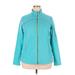 Eddie Bauer Fleece Jacket: Below Hip Teal Print Jackets & Outerwear - Women's Size 2X-Large