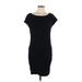 James Perse Casual Dress - Mini: Black Print Dresses - Women's Size Large