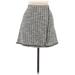 Max Studio Casual Mini Skirt Mini: Gray Tweed Bottoms - Women's Size Medium