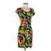 RACHEL Rachel Roy Casual Dress - Sheath Scoop Neck Short sleeves: Green Floral Dresses - New - Women's Size Medium