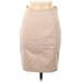 H&M Casual Pencil Skirt Knee Length: Tan Print Bottoms - Women's Size 8