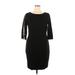 Talbots Casual Dress - Sheath: Black Solid Dresses - Women's Size 16