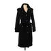 Coach 1941 Wool Coat: Knee Length Black Print Jackets & Outerwear - Women's Size 0