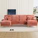 Pink Sectional - Mercer41 Hartridge 3 Piece Upholstered Sectional Sofa & Chaise Polyester/Chenille | 34.2 H x 114.2 W x 55.9 D in | Wayfair