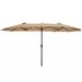 Arlmont & Co. 15X9ft Large Double-Sided Rectangular Outdoor Twin Patio Market Umbrella W/Crank-Burgundy-97" H x 180" W x 108" D | Wayfair