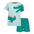 BLUE SEVEN - T-Shirt Hello Kroco Mit Shorts In Sea, Gr.68