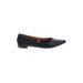 J.Crew Factory Store Flats: Slip On Chunky Heel Classic Black Solid Shoes - Women's Size 7 1/2 - Pointed Toe