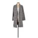 MELLODAY Jacket: Mid-Length Gray Print Jackets & Outerwear - Women's Size Large