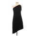 White House Black Market Casual Dress - Party One Shoulder Sleeveless: Black Solid Dresses - New - Women's Size 4 Petite