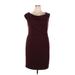 Ann Taylor Casual Dress - Party: Burgundy Solid Dresses - New - Women's Size 18