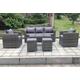 7-Seater Rattan Garden Furniture Set - Dark Grey | Wowcher