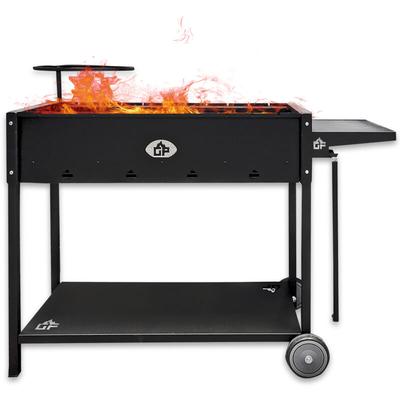 Grillpeter - Mangal Batyr 80 Schaschlikgrill mit Ablage und Topfhalter - schwarz