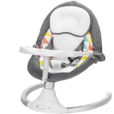 Elektrischer Liegestuhl Babyschaukel Hochstuhl 5 Geschwindigkeiten Bluetooth-Musik mit Esstisch + Image