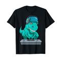 DJ Musik Dinosaurier Disk Jockey Dino Dinosaurier DJ T-Rex DJ Dino T-Shirt