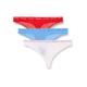Tommy Hilfiger Damen 3er Pack Strings Premium Essential Tangas, Mehrfarbig (Fierce Red/Blue Spell/Pearly Pink), XS