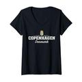 Damen Copenhagen Denmark T-Shirt mit V-Ausschnitt